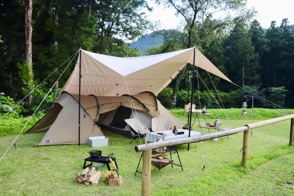 キャンプのタープポールは太さ25mm 長さ280cmがバランス良し Bambi Camp